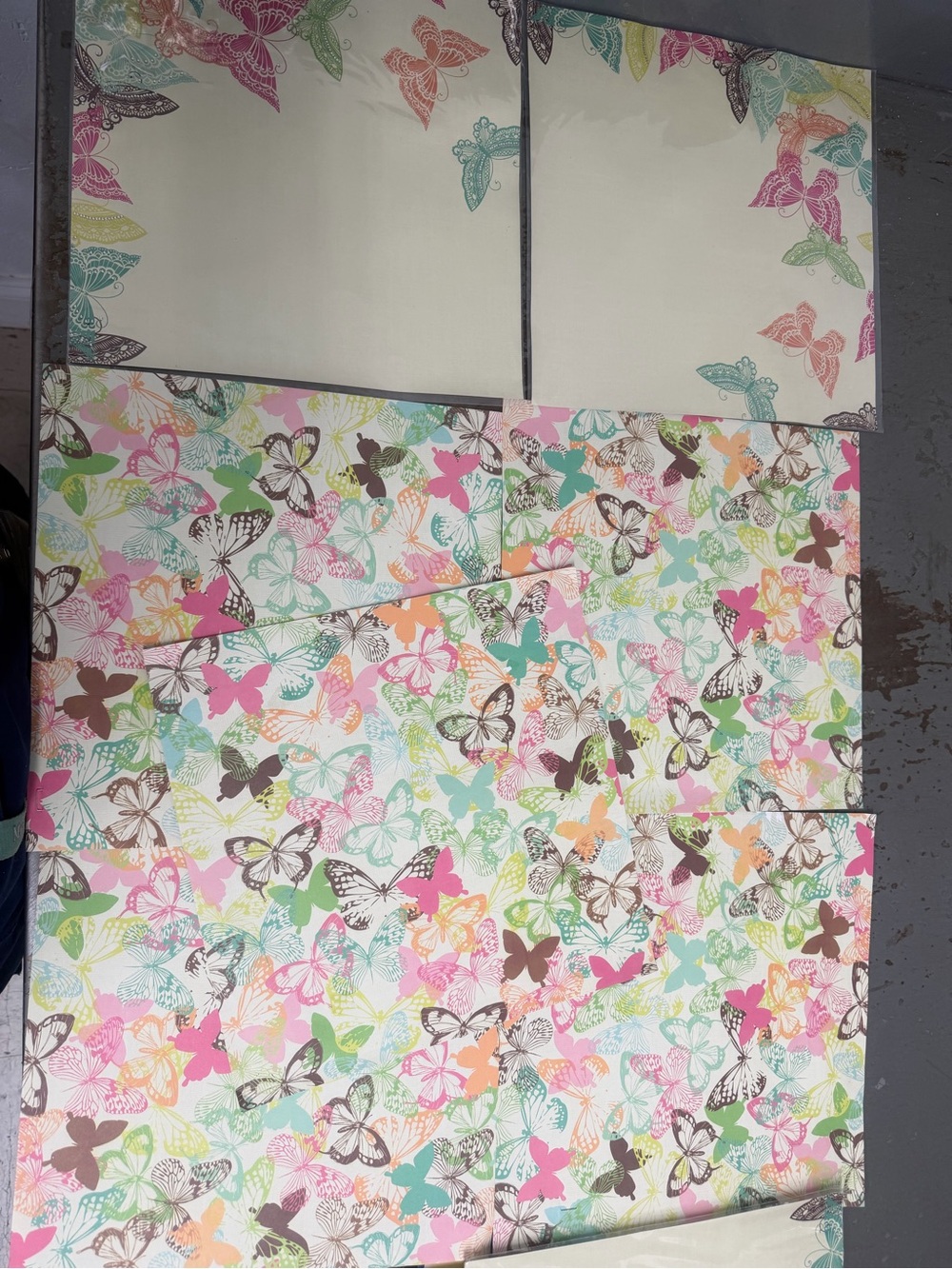 Hobby lobby 9 sheets of stunning ,beautiful Butterfly  scrap book paper